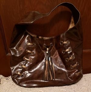 Brown 'Stitches &Tassel' Handbag